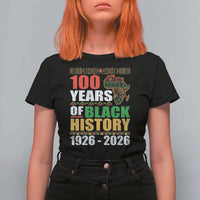 100 Years Of Black History 1926 2026 Centennial T Shirt For Women Africa Map