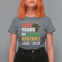 100 Years Of Black History 1926 2026 Centennial T Shirt For Women Africa Map