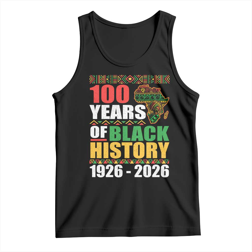 100 Years Of Black History 1926 2026 Centennial Tank Top Africa Map