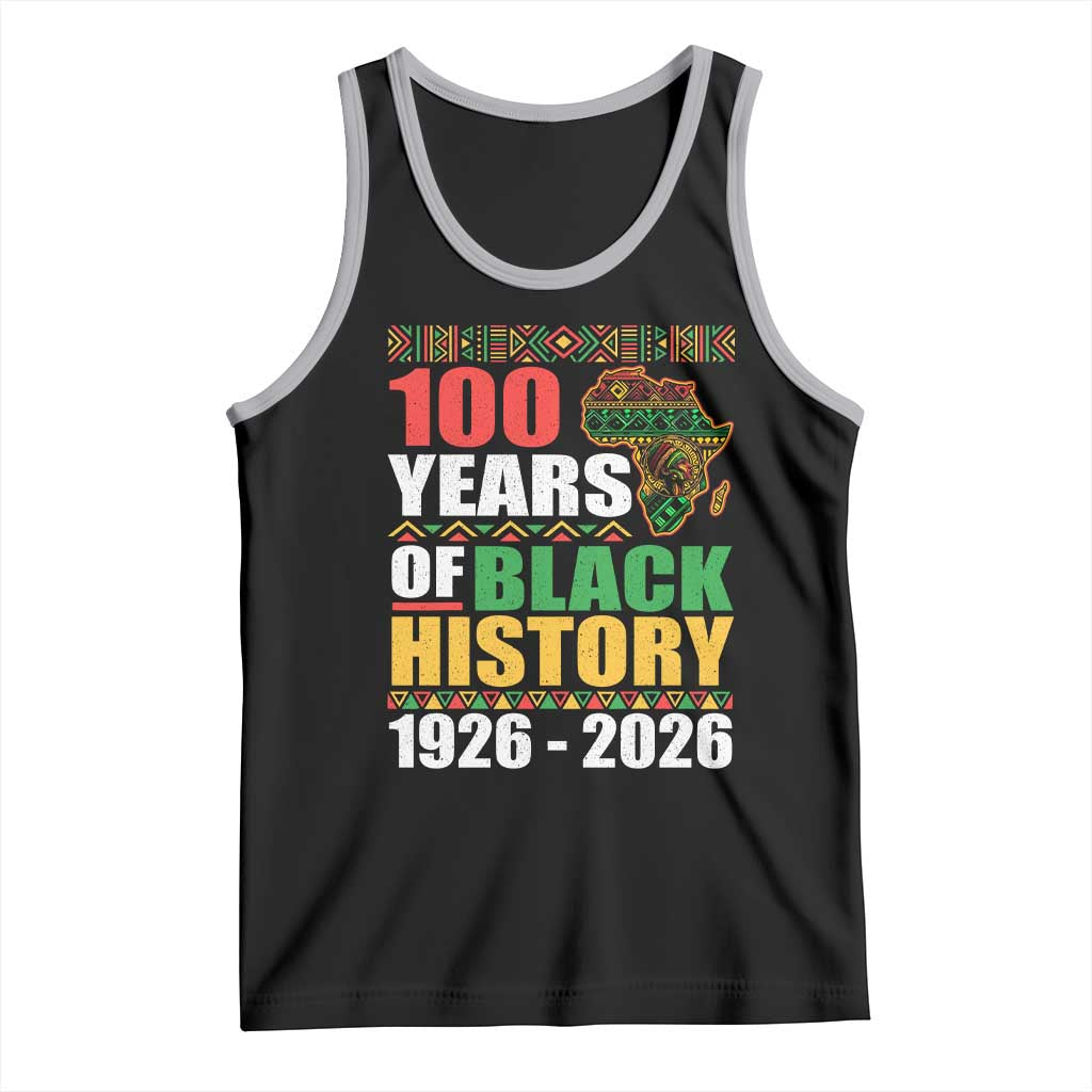 100 Years Of Black History 1926 2026 Centennial Tank Top Africa Map