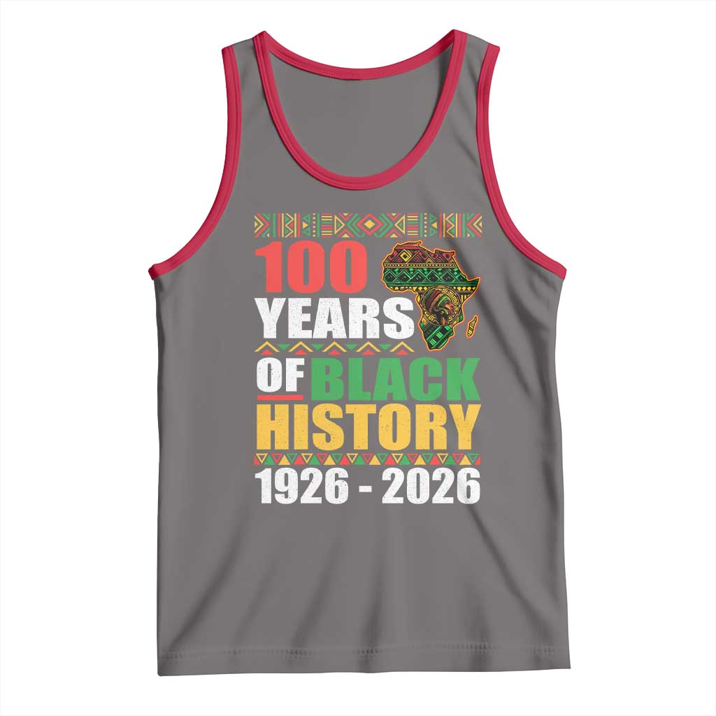 100 Years Of Black History 1926 2026 Centennial Tank Top Africa Map