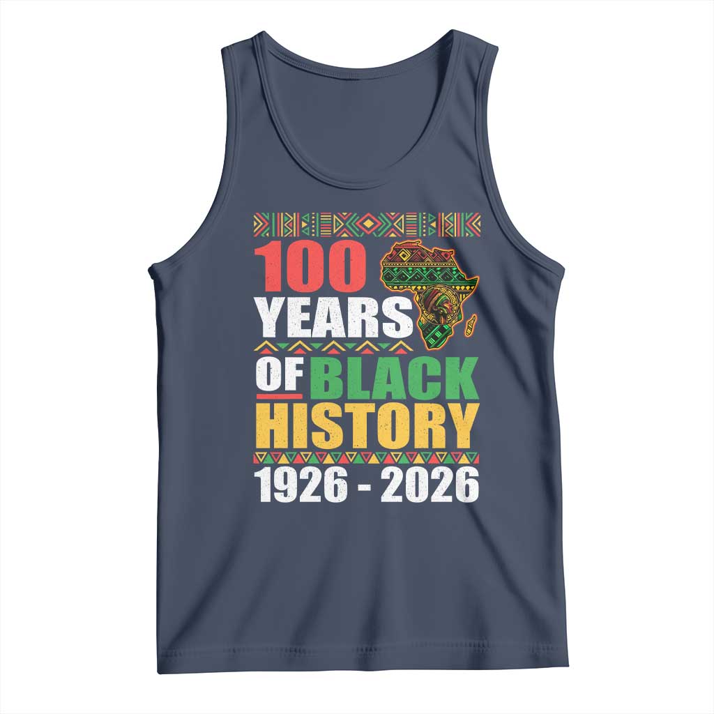 100 Years Of Black History 1926 2026 Centennial Tank Top Africa Map