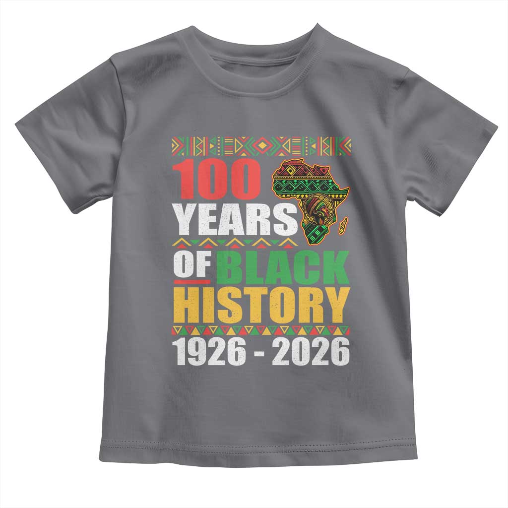 100 Years Of Black History 1926 2026 Centennial Toddler T Shirt Africa Map