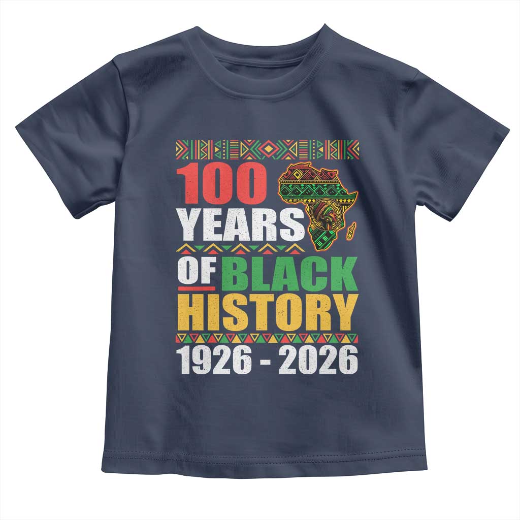 100 Years Of Black History 1926 2026 Centennial Toddler T Shirt Africa Map