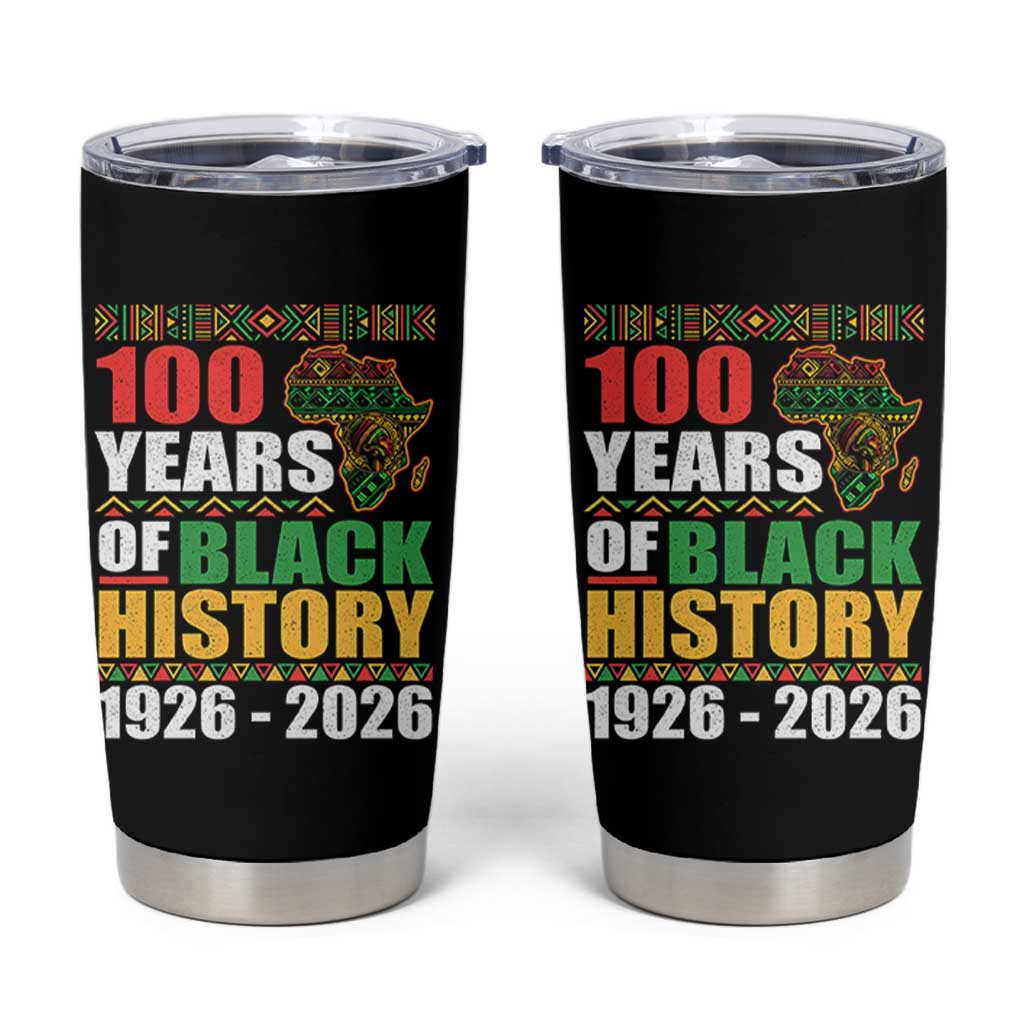 100 Years Of Black History 1926 2026 Centennial Tumbler Cup Africa Map
