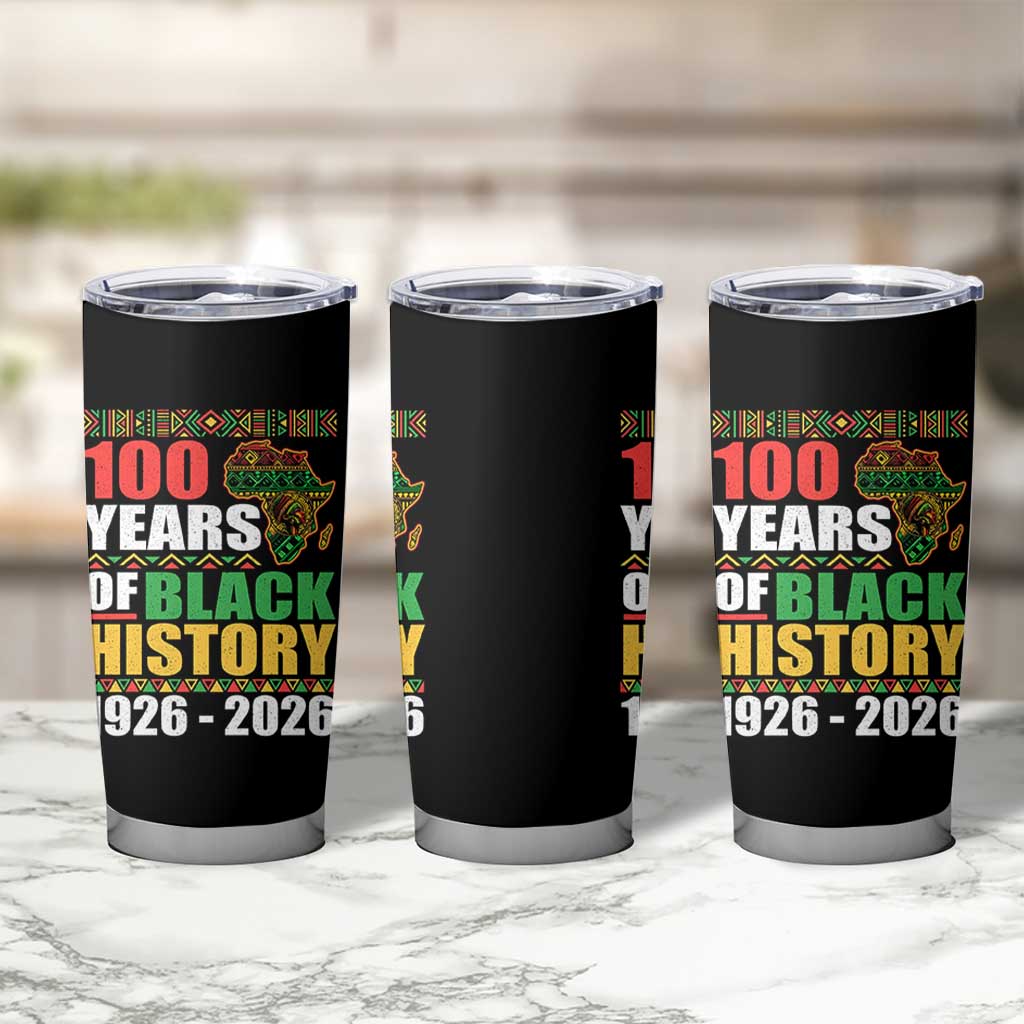 100 Years Of Black History 1926 2026 Centennial Tumbler Cup Africa Map