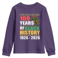 100 Years Of Black History 1926 2026 Centennial Youth Sweatshirt Africa Map