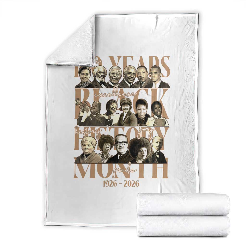 100 Years Of Black History Month Throw Blanket African American Historical Figures