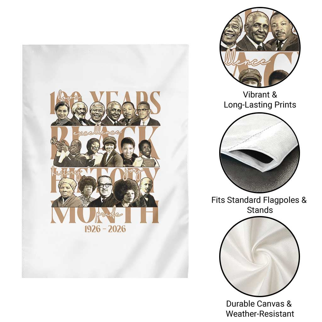100 Years Of Black History Month Garden Flag African American Historical Figures