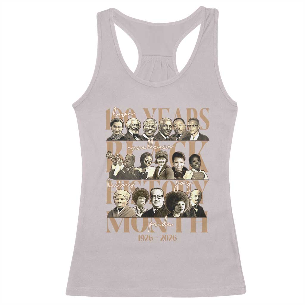 100 Years Of Black History Month Racerback Tank Top African American Historical Figures