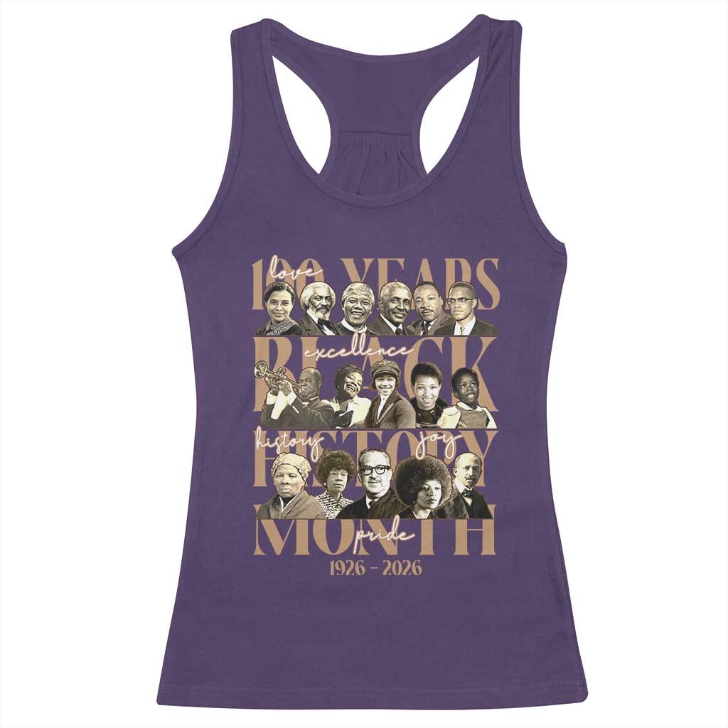 100 Years Of Black History Month Racerback Tank Top African American Historical Figures
