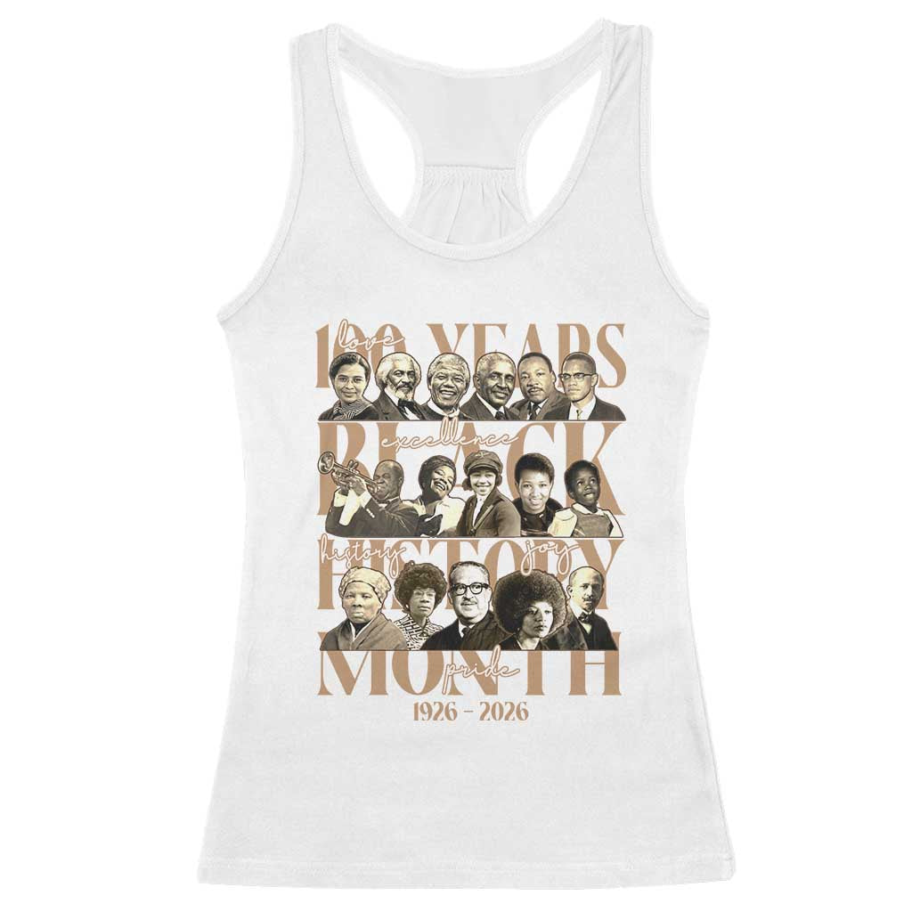 100 Years Of Black History Month Racerback Tank Top African American Historical Figures