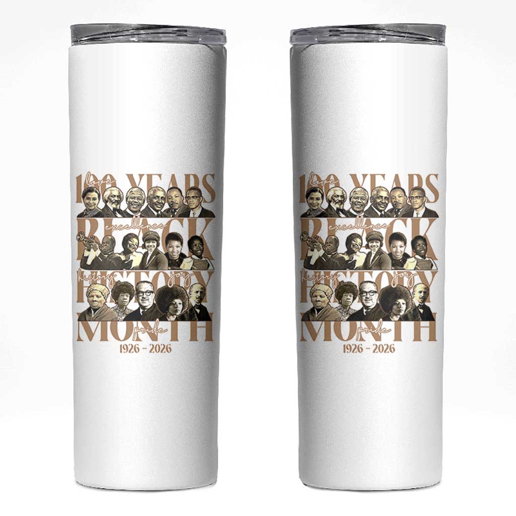 100 Years Of Black History Month Skinny Tumbler African American Historical Figures
