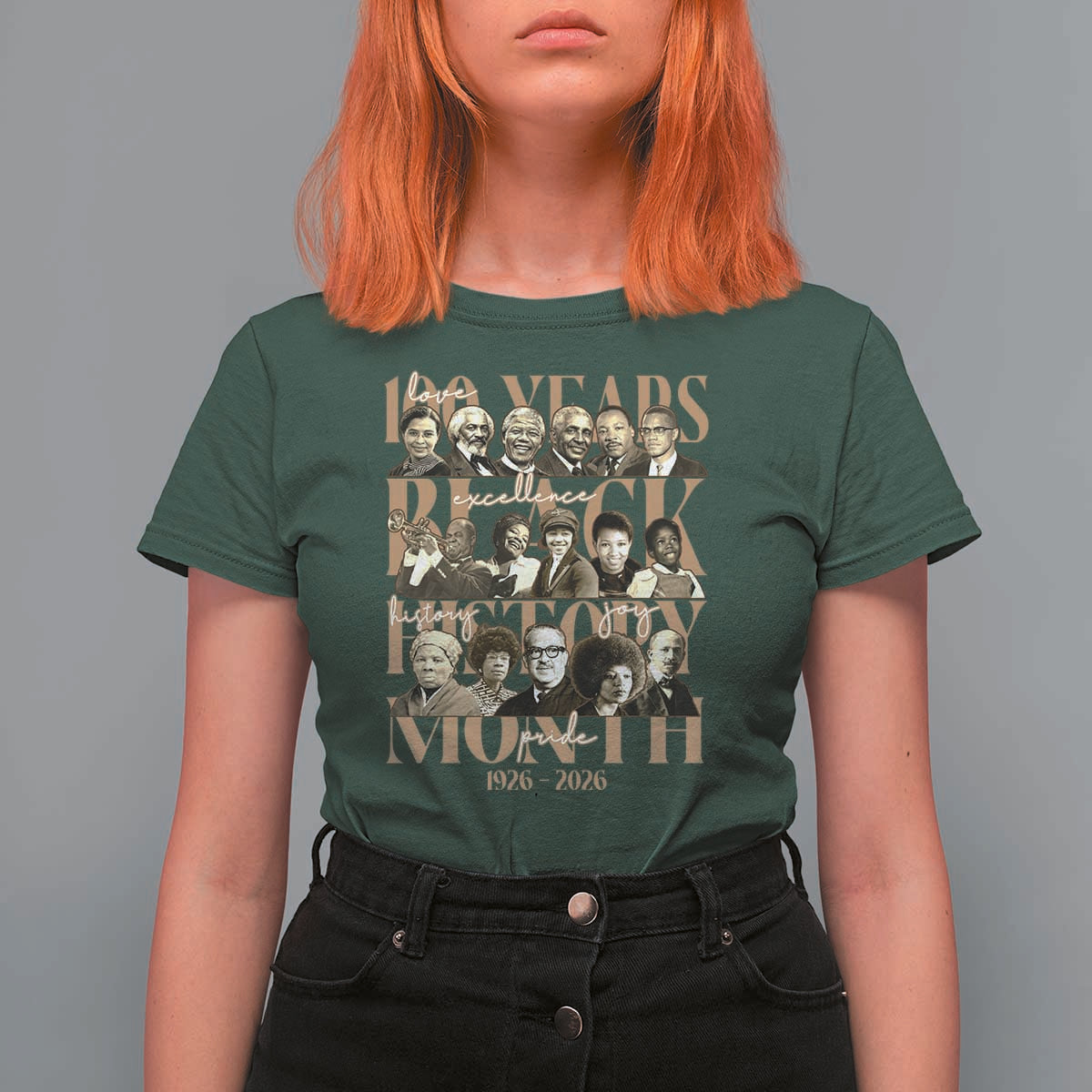 100 Years Of Black History Month T Shirt For Women African American Historical Figures