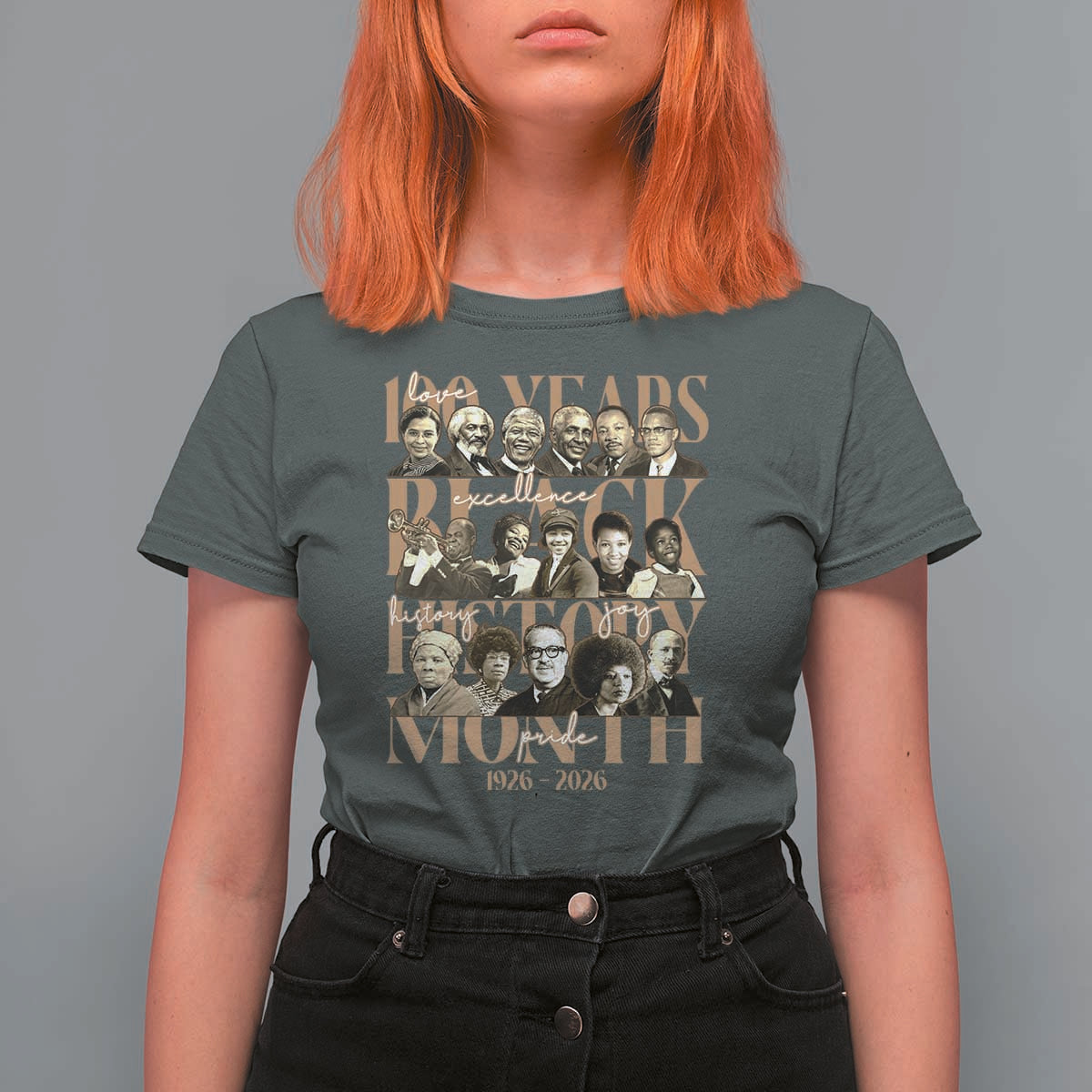 100 Years Of Black History Month T Shirt For Women African American Historical Figures