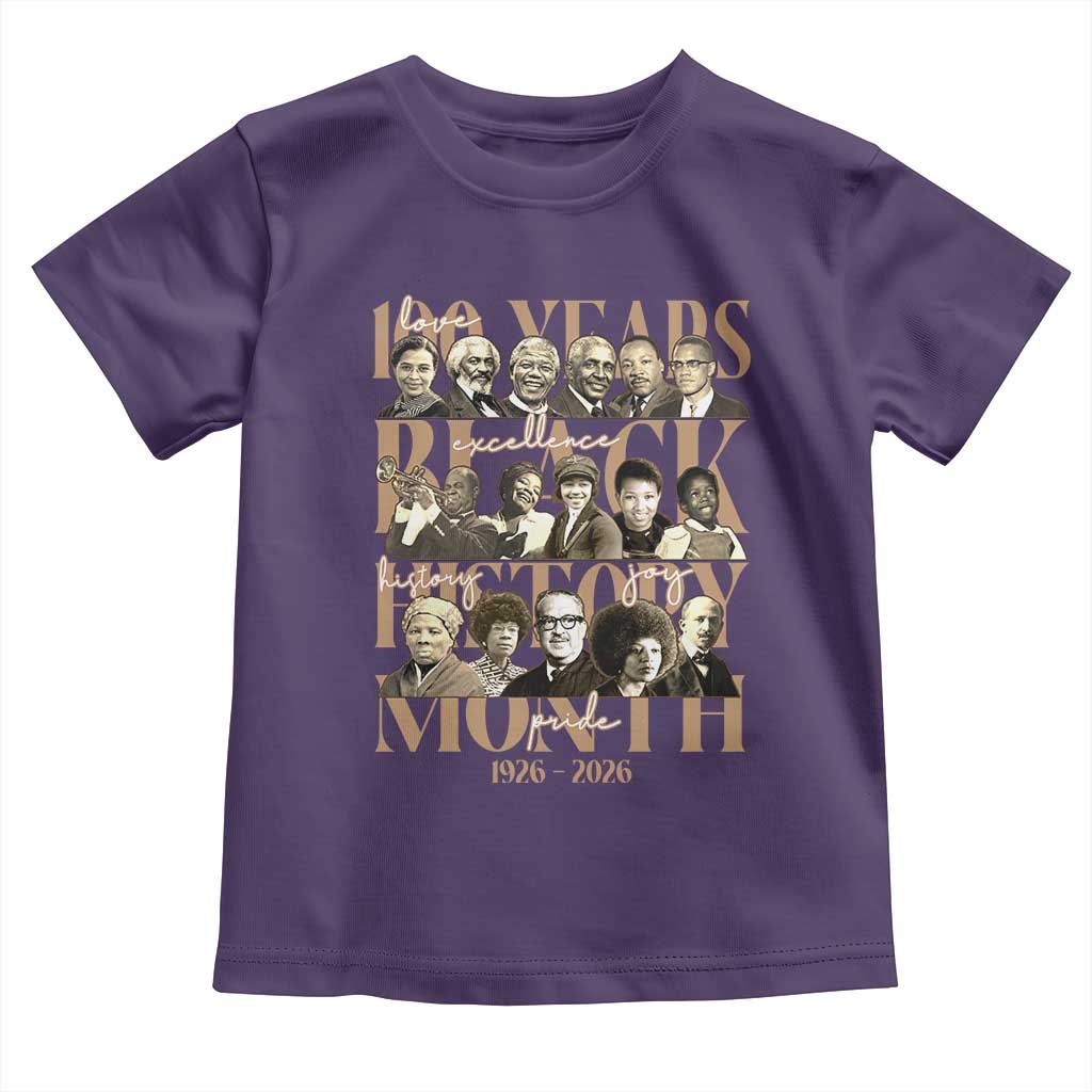 100 Years Of Black History Month Toddler T Shirt African American Historical Figures