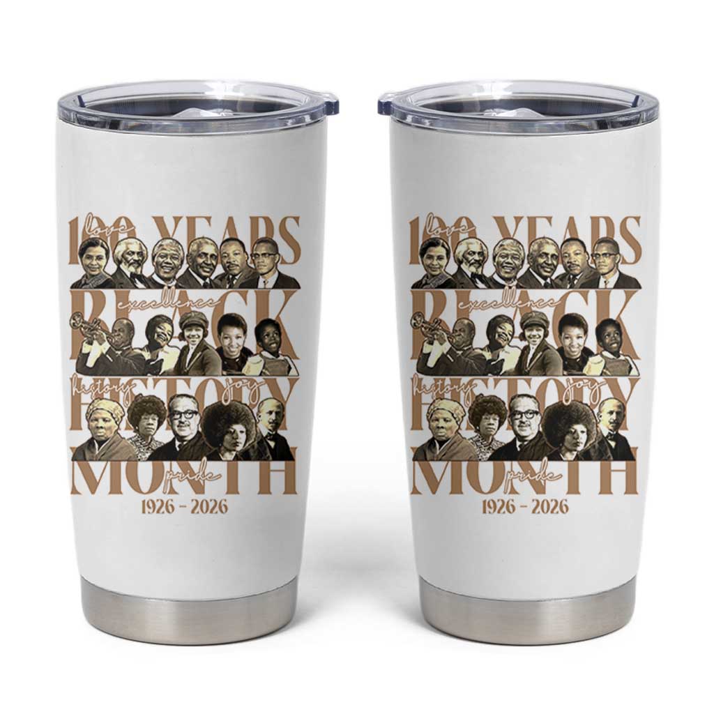 100 Years Of Black History Month Tumbler Cup African American Historical Figures