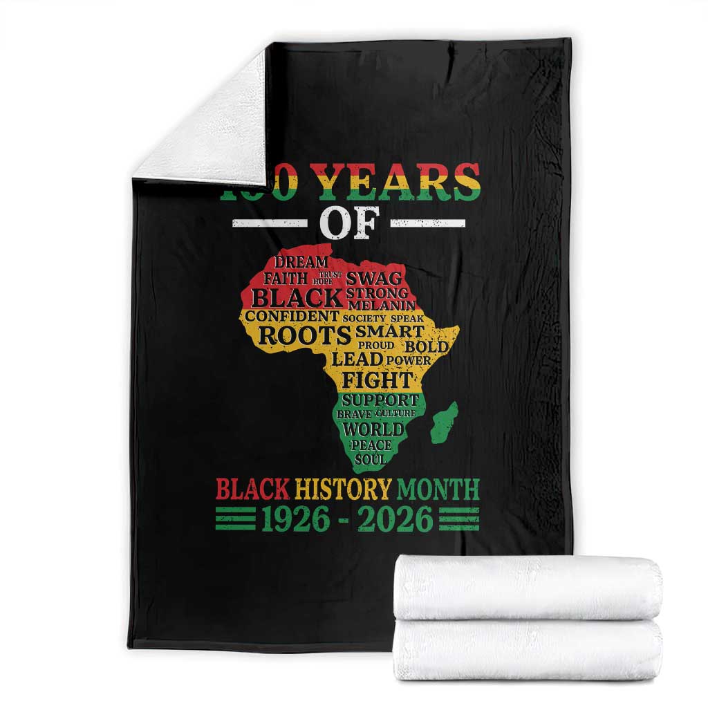 100 Years Of Black History Month Throw Blanket Centennial Of Black Culture