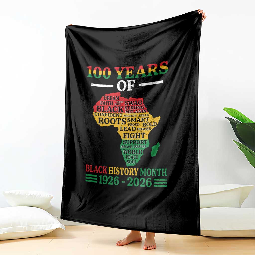 100 Years Of Black History Month Throw Blanket Centennial Of Black Culture