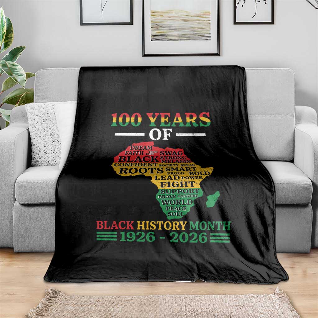 100 Years Of Black History Month Throw Blanket Centennial Of Black Culture