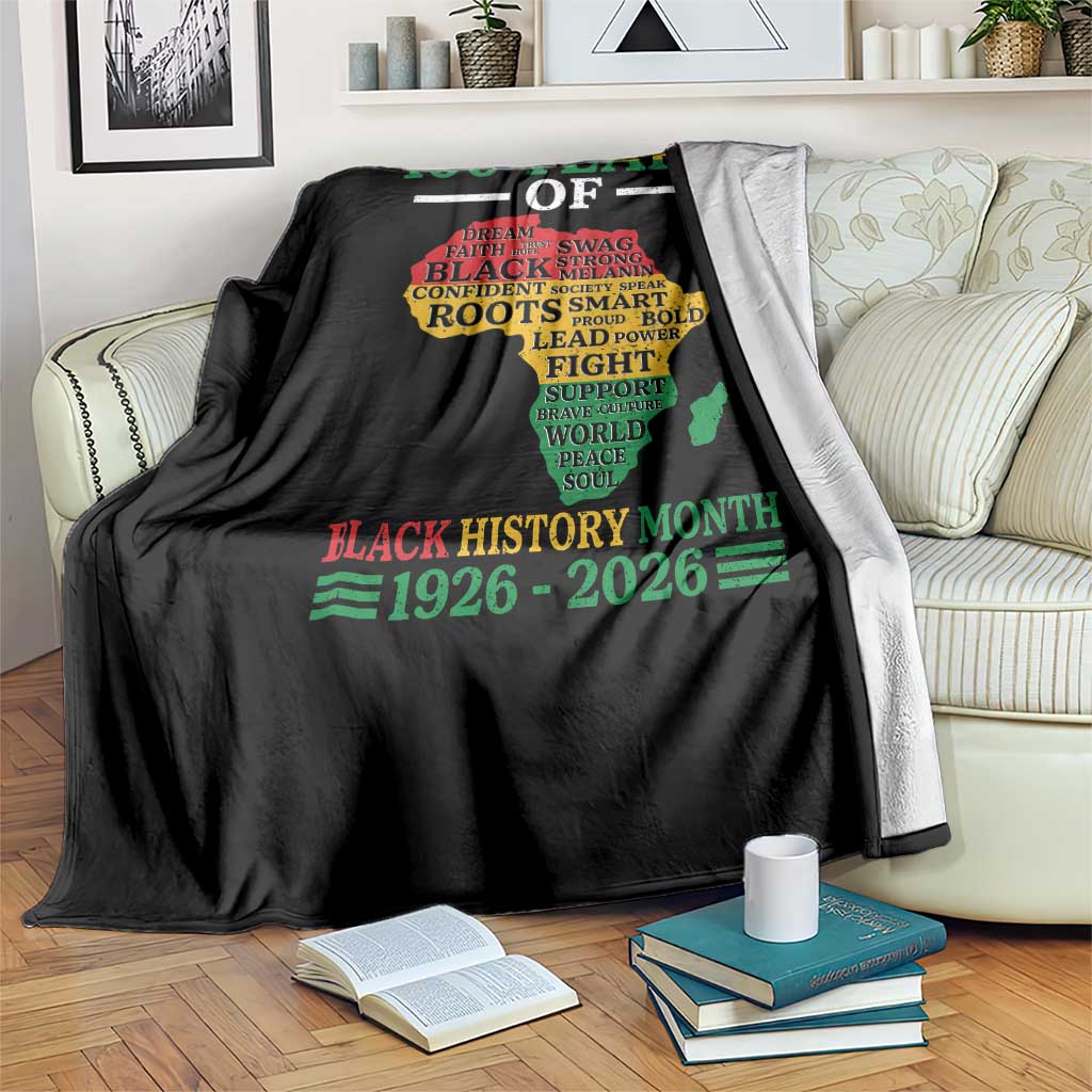 100 Years Of Black History Month Throw Blanket Centennial Of Black Culture