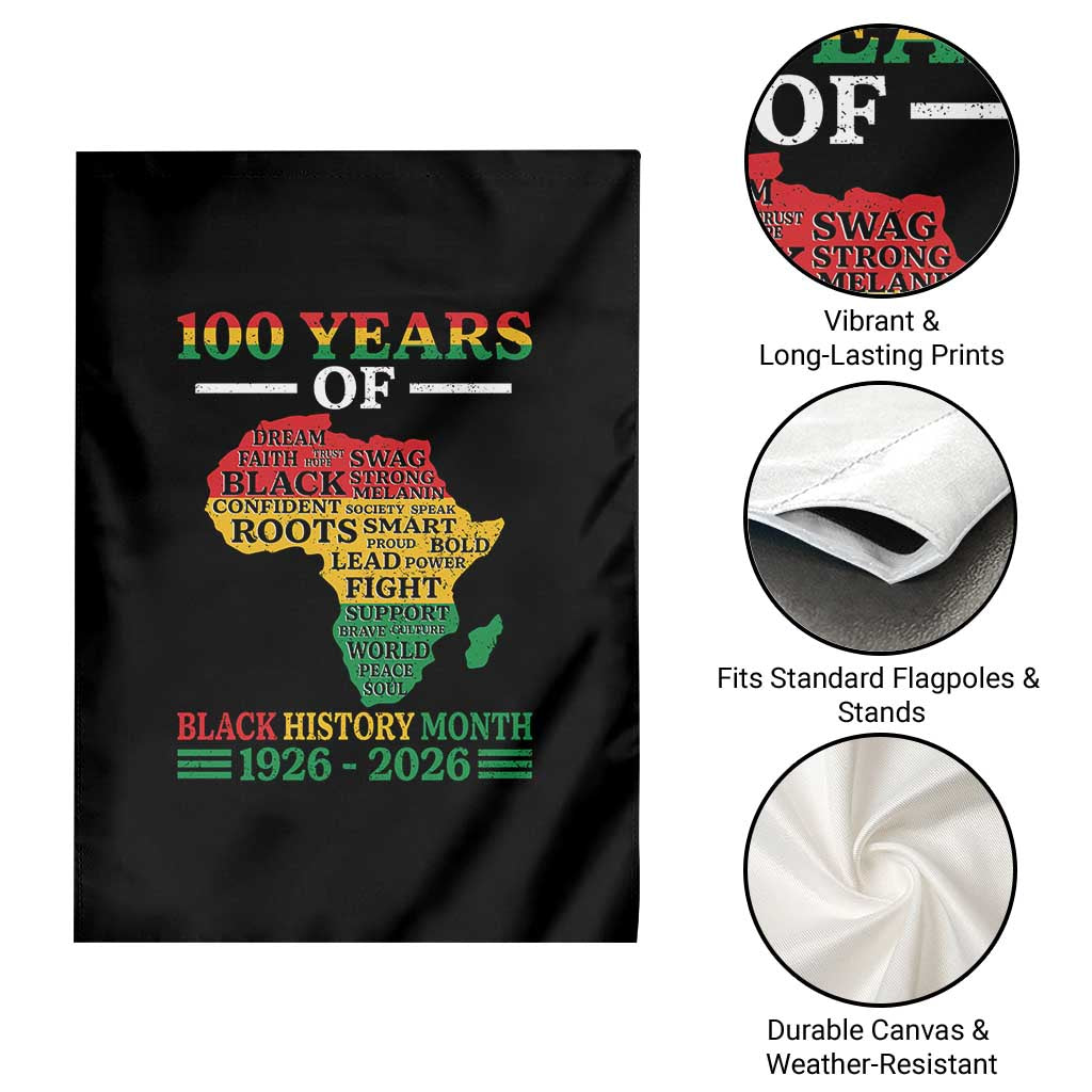 100 Years Of Black History Month Garden Flag Centennial Of Black Culture
