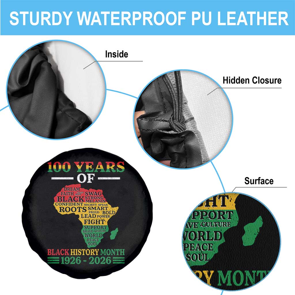 100 Years Of Black History Month Spare Tire Cover Centennial Of Black Culture