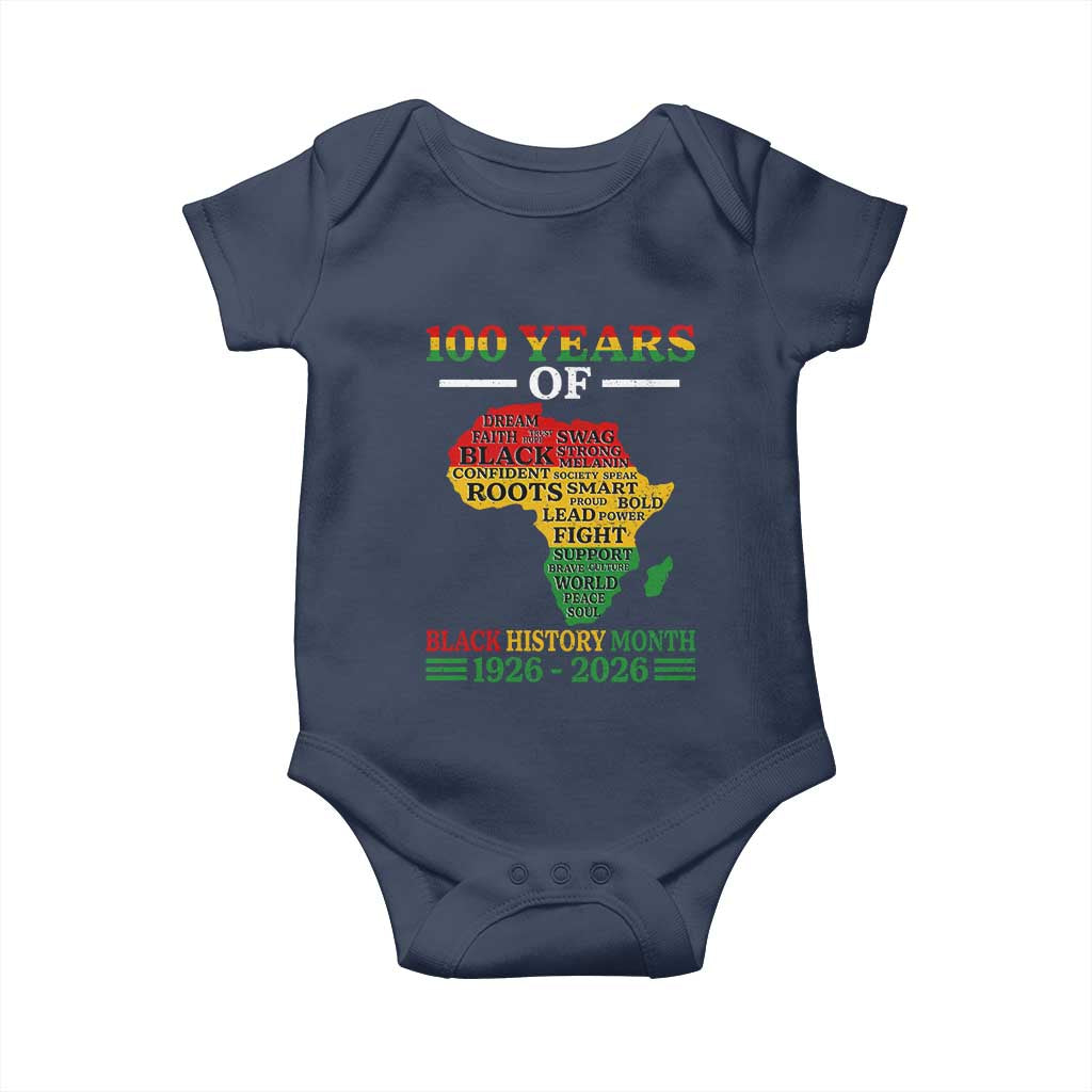 100 Years Of Black History Month Baby Onesie Centennial Of Black Culture