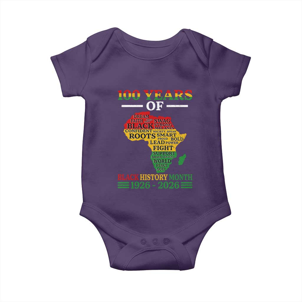 100 Years Of Black History Month Baby Onesie Centennial Of Black Culture