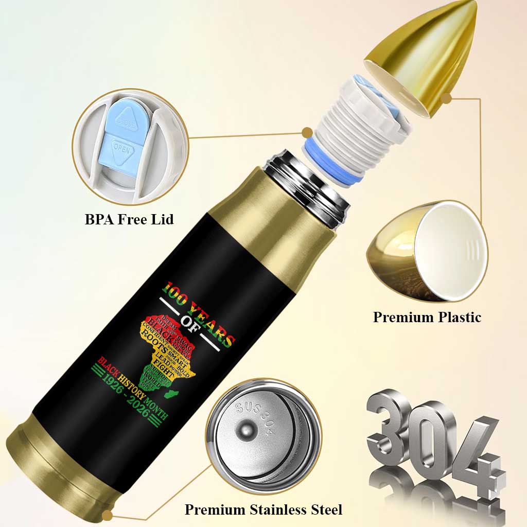 100 Years Of Black History Month Bullet Tumbler Centennial Of Black Culture