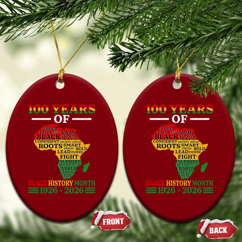100 Years Of Black History Month Ceramic Ornament Centennial Of Black Culture
