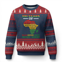 100 Years Of Black History Month Ugly Christmas Sweater Centennial Of Black Culture