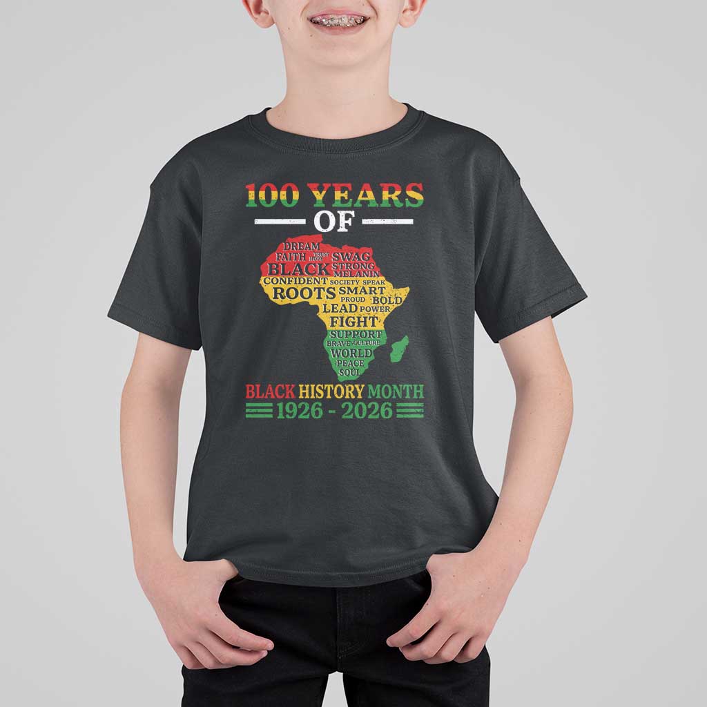 100 Years Of Black History Month T Shirt For Kid Centennial Of Black Culture