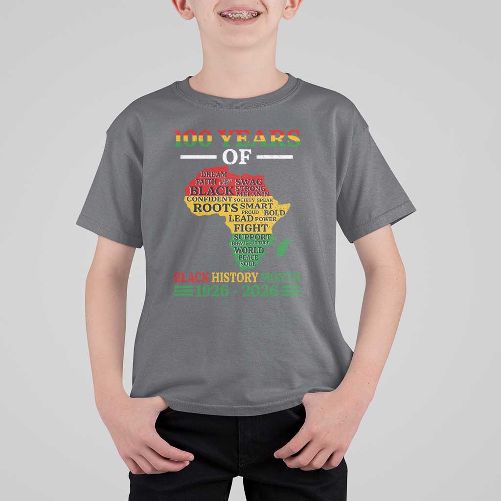 100 Years Of Black History Month T Shirt For Kid Centennial Of Black Culture