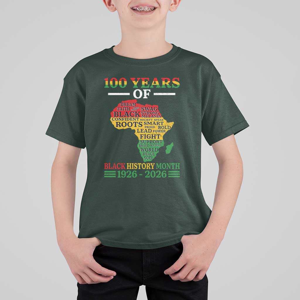 100 Years Of Black History Month T Shirt For Kid Centennial Of Black Culture