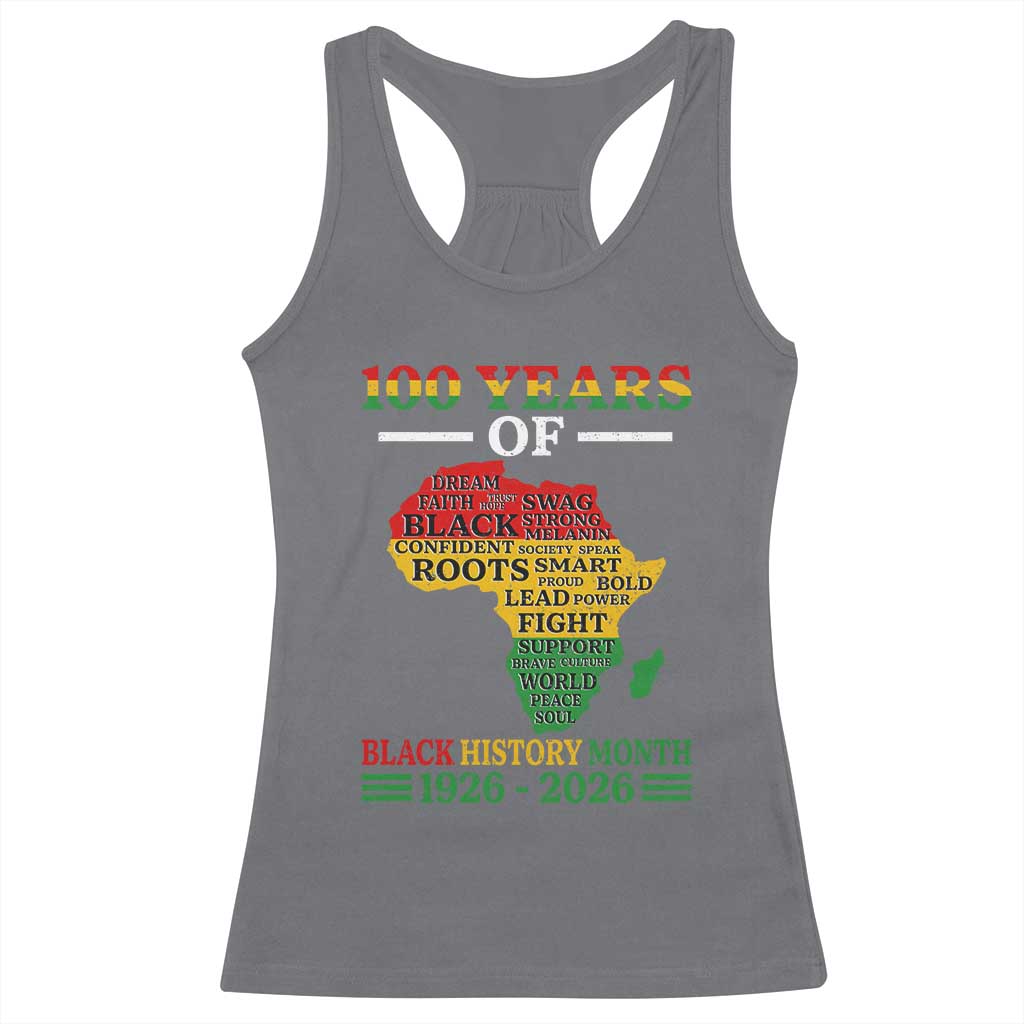 100 Years Of Black History Month Racerback Tank Top Centennial Of Black Culture