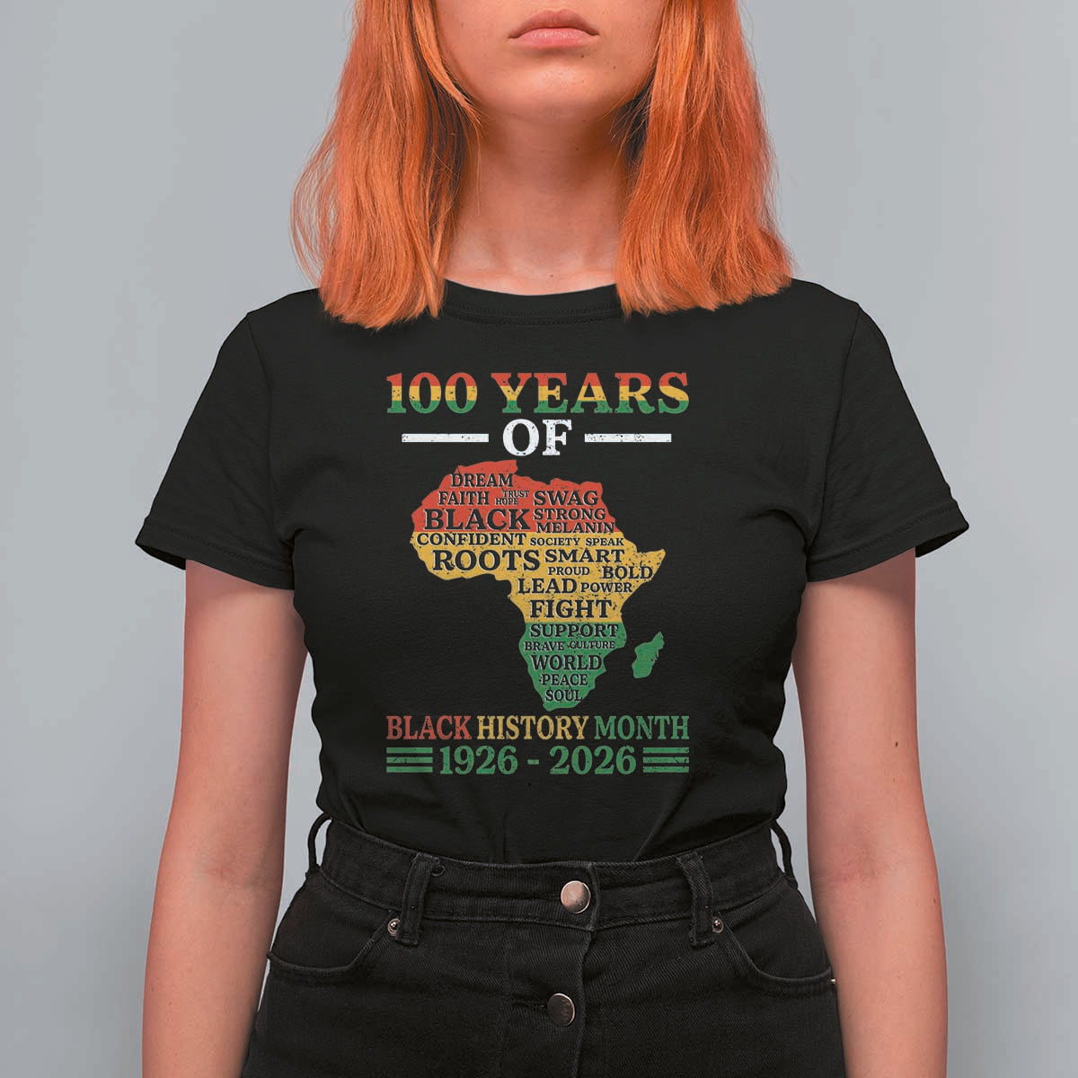 100 Years Of Black History Month T Shirt For Women Centennial Of Black Culture