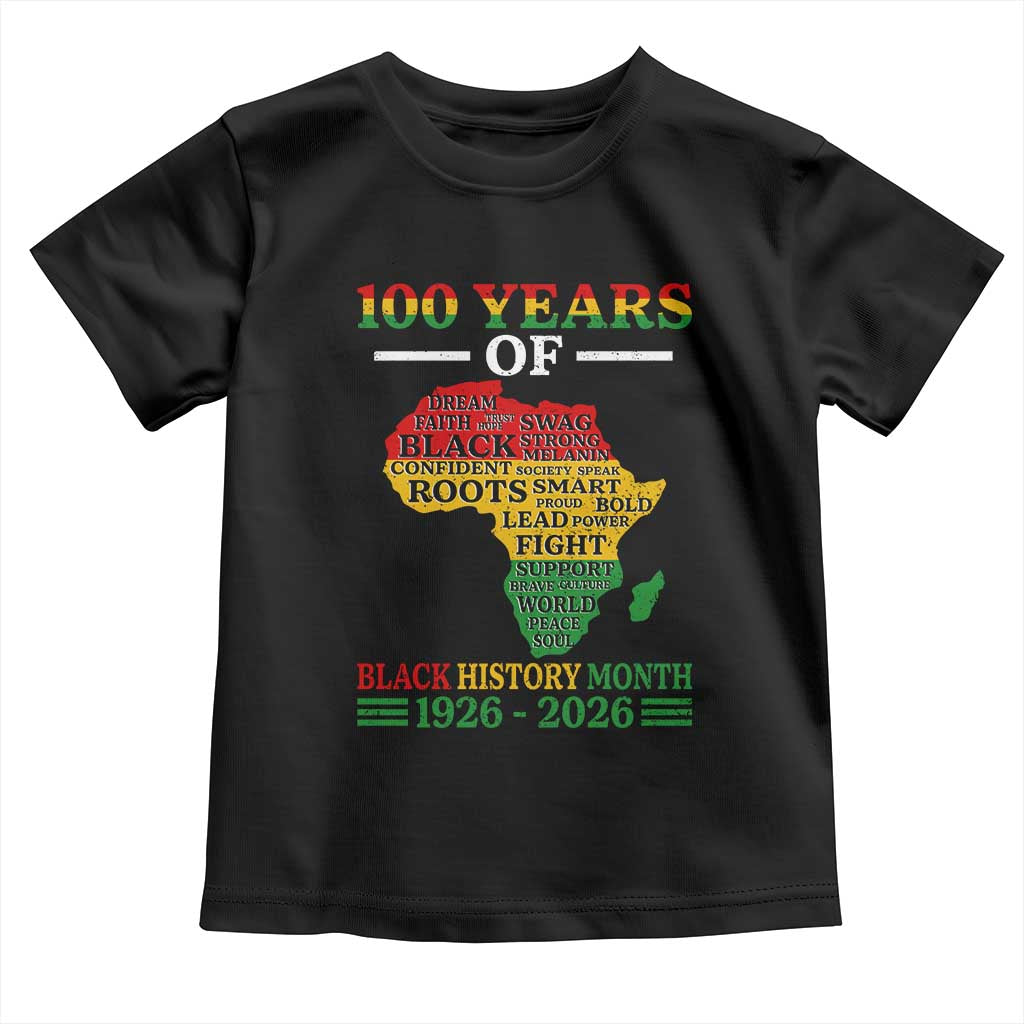 100 Years Of Black History Month Toddler T Shirt Centennial Of Black Culture