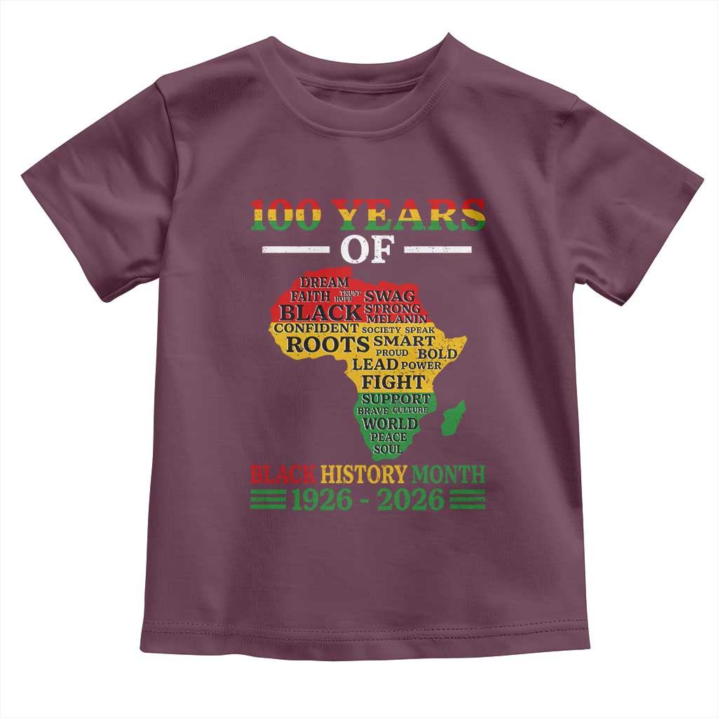 100 Years Of Black History Month Toddler T Shirt Centennial Of Black Culture