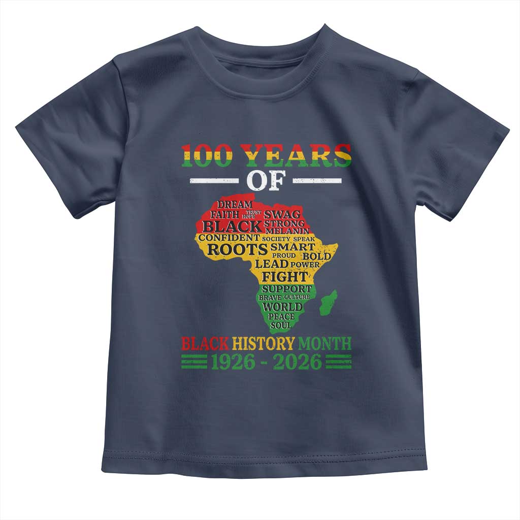 100 Years Of Black History Month Toddler T Shirt Centennial Of Black Culture