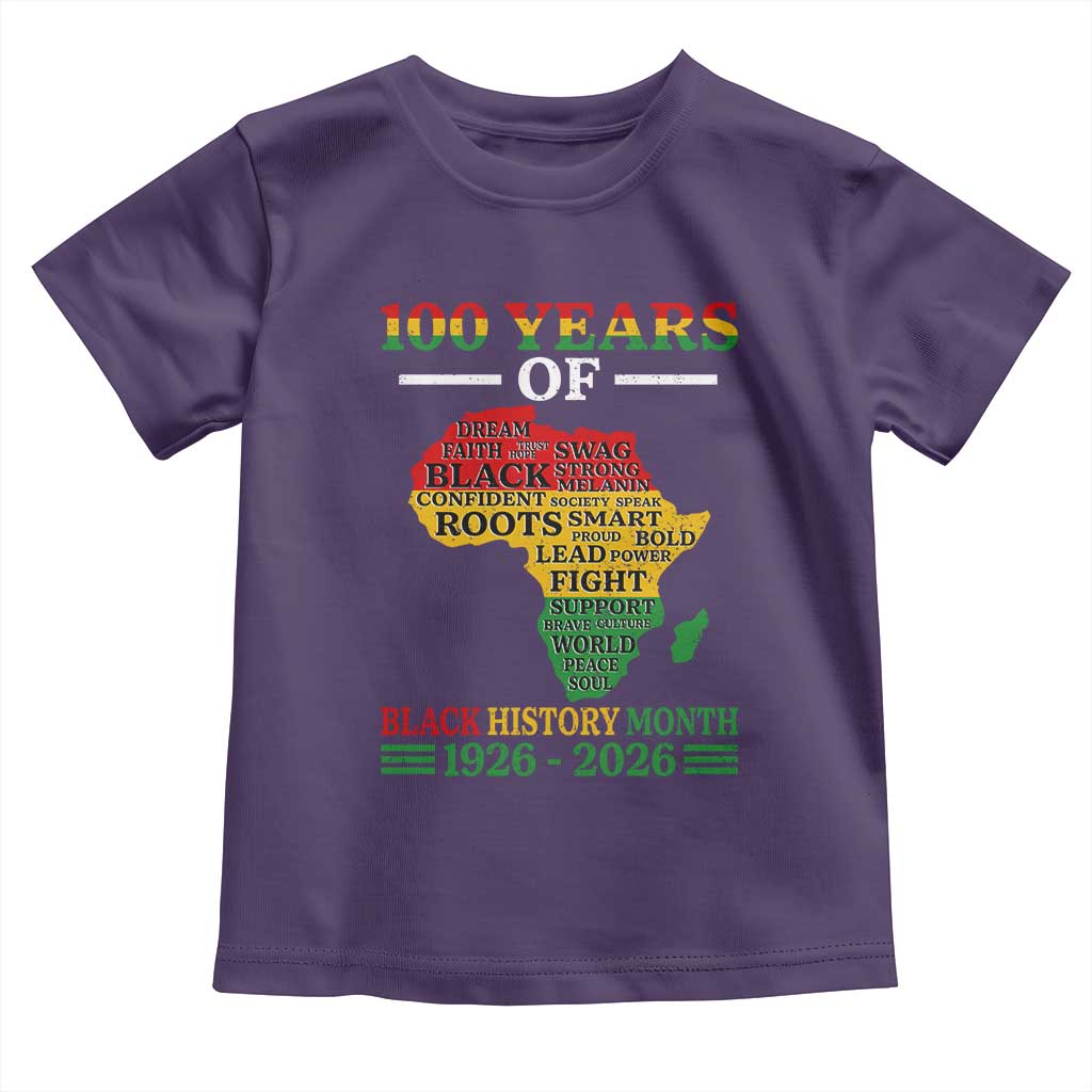 100 Years Of Black History Month Toddler T Shirt Centennial Of Black Culture