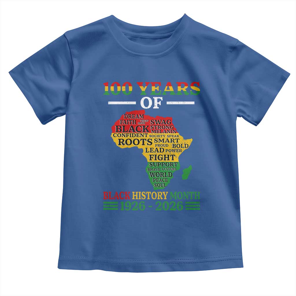 100 Years Of Black History Month Toddler T Shirt Centennial Of Black Culture
