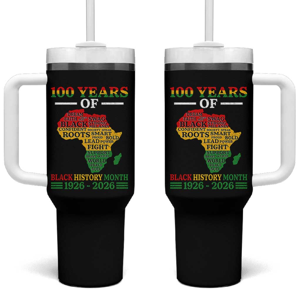 100 Years Of Black History Month Tumbler With Handle Centennial Of Black Culture