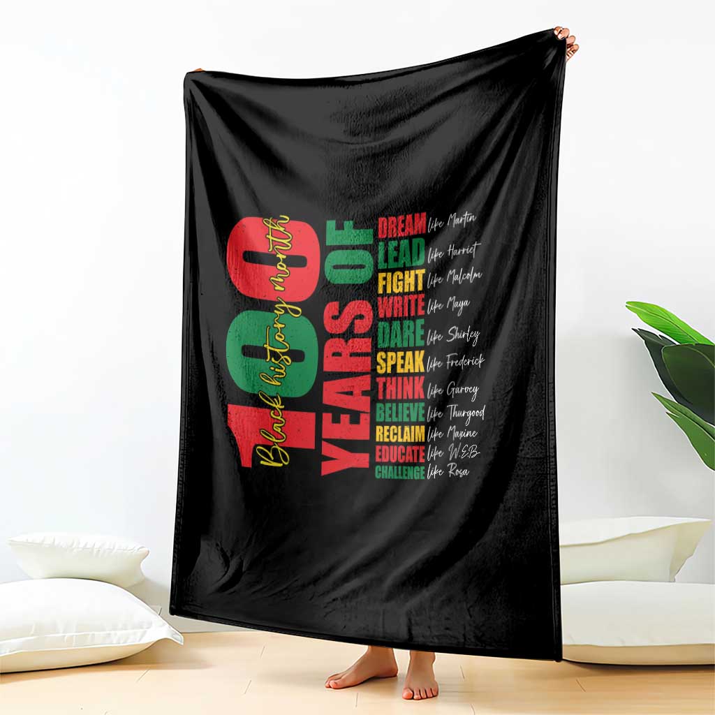 100 Years Of Black History Throw Blanket African American Historical Figures African American Teacher