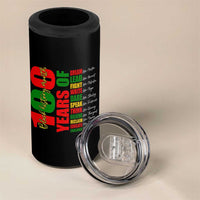 100 Years Of Black History 4 in 1 Can Cooler Tumbler African American Historical Figures African American Teacher