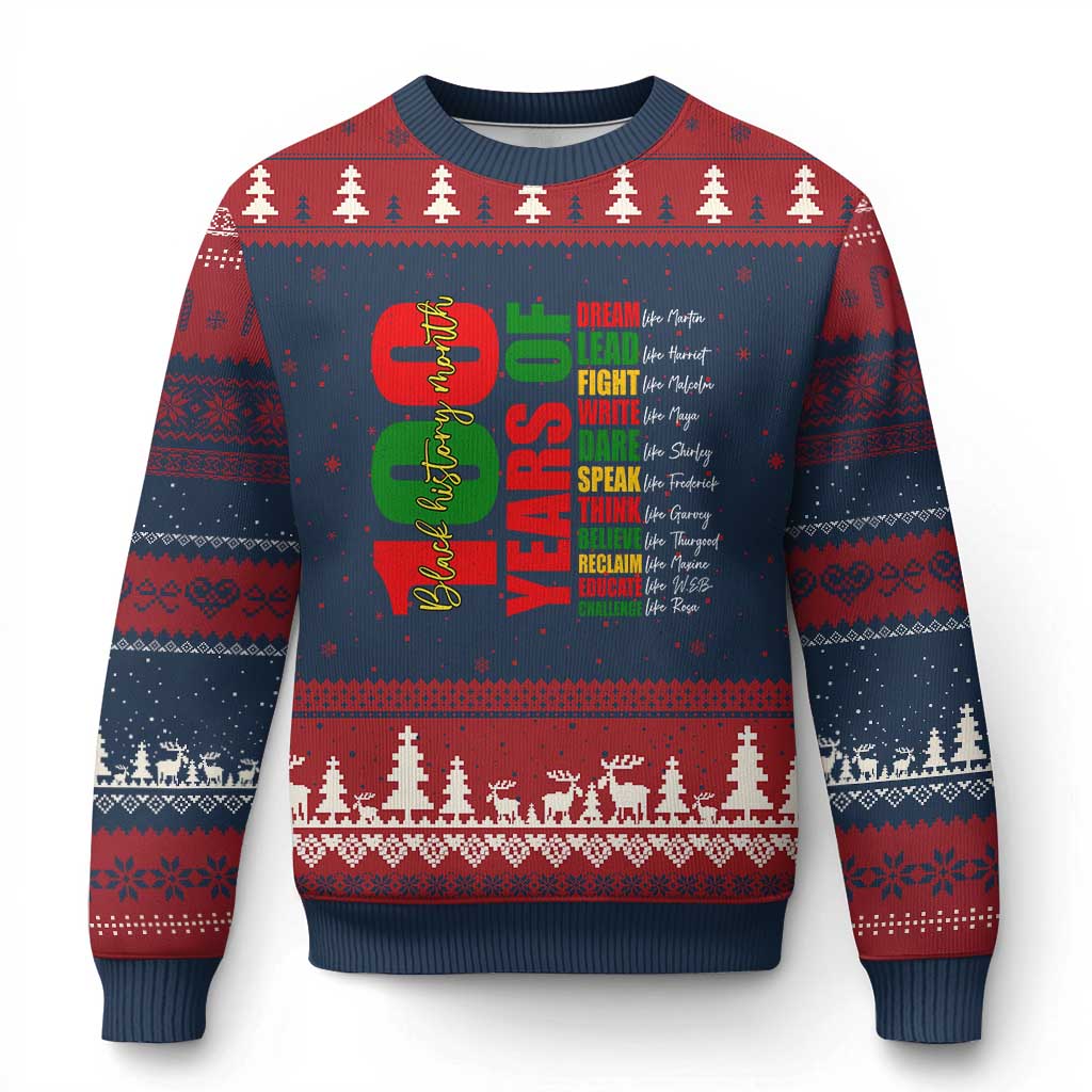 100 Years Of Black History Ugly Christmas Sweater African American Historical Figures African American Teacher