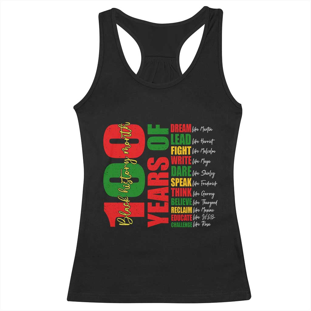 100 Years Of Black History Racerback Tank Top African American Historical Figures African American Teacher