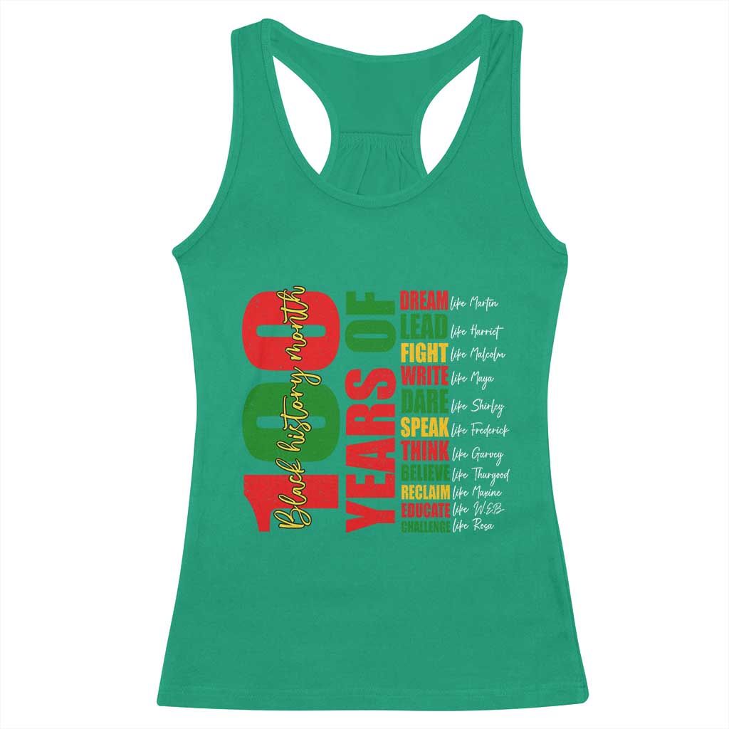 100 Years Of Black History Racerback Tank Top African American Historical Figures African American Teacher