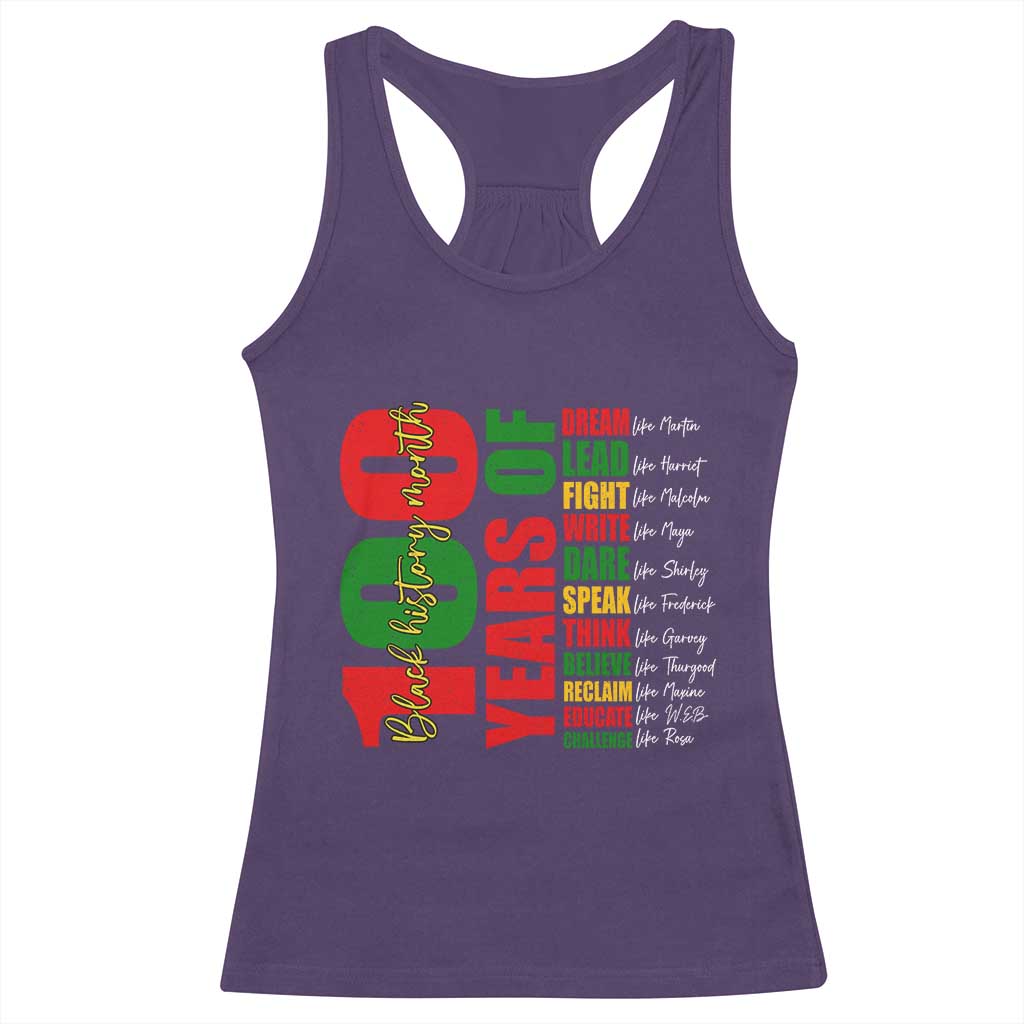 100 Years Of Black History Racerback Tank Top African American Historical Figures African American Teacher