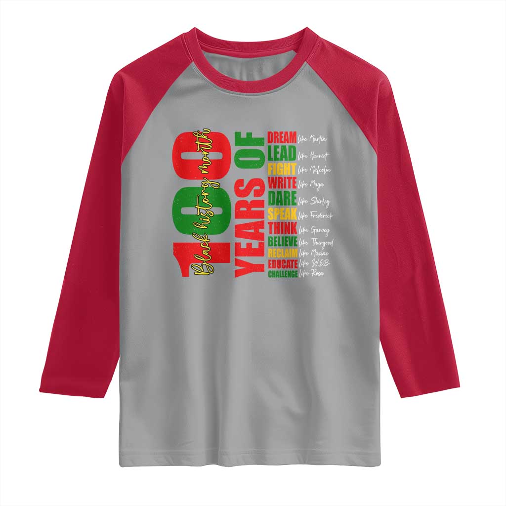 100 Years Of Black History Raglan Shirt African American Historical Figures African American Teacher
